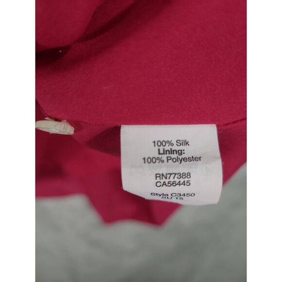 Madewell 100% SILK Lining Daylight Magenta Sweet Heart Neck Dress Size 6 - Picture 6 of 9